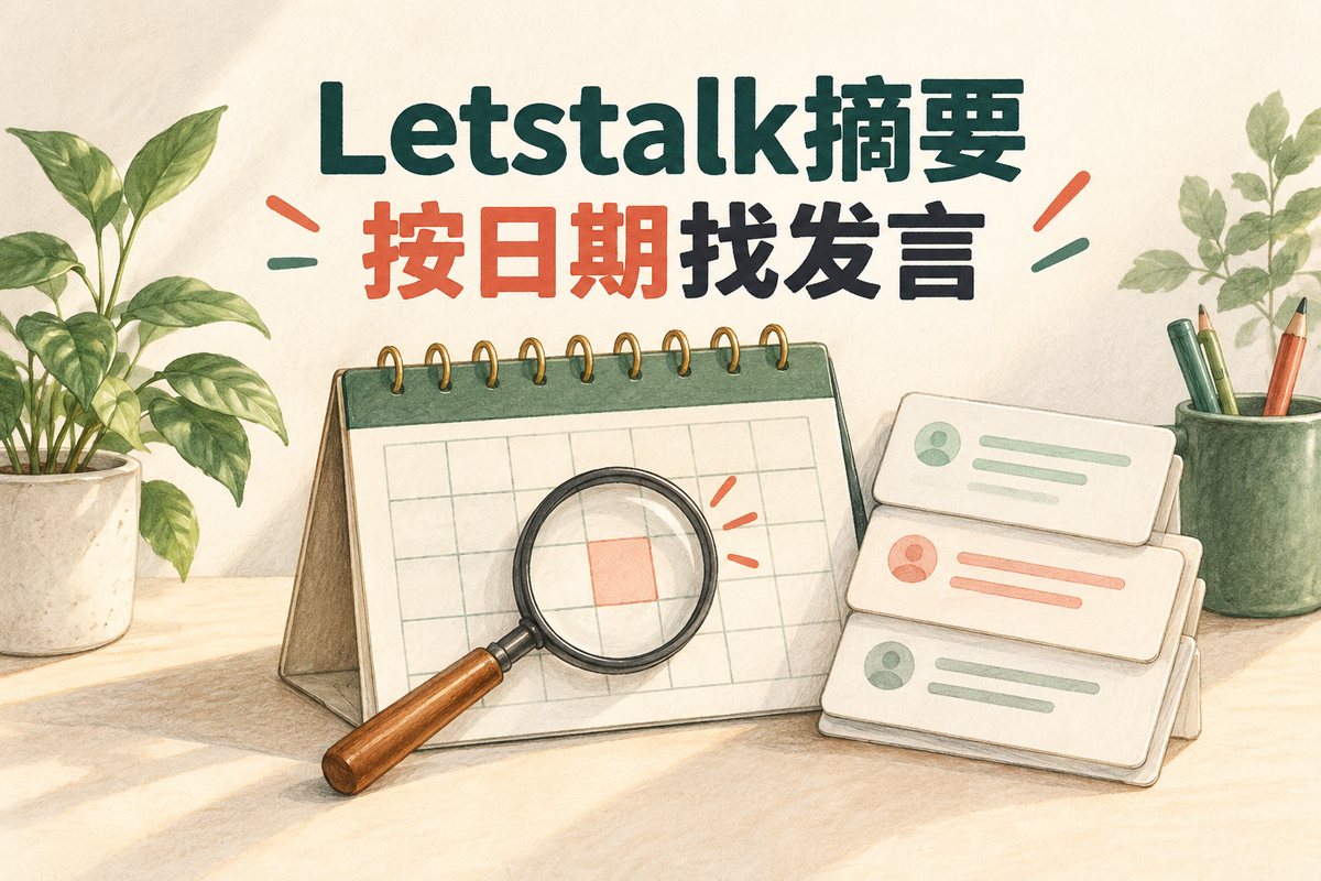 Letstalk摘要使用教程：按日期找发言并回到聊天室